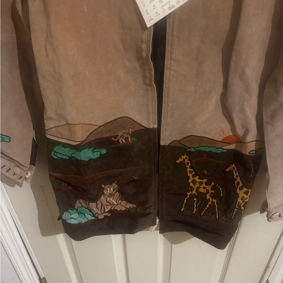 NWT Quacker Factory Safari Jacket Women’s X-Small Suede Leather Full Zip - Picture 2 of 13